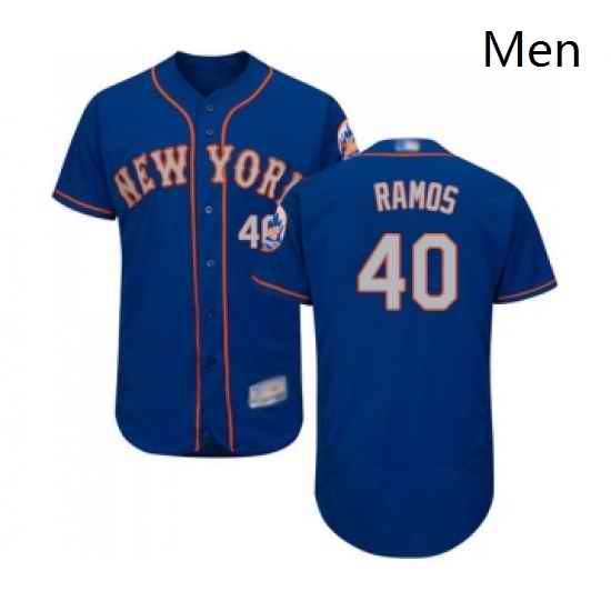Mens New York Mets 40 Wilson Ramos Royal Gray Alternate Flex Base Authentic Collection Baseball Jersey